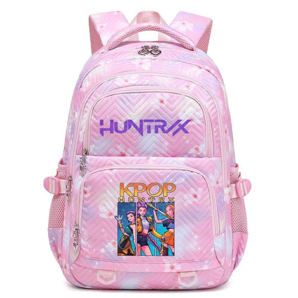 Kids Girls Kpop Hunters Rumi Zoey Printed Backpack Student School Waterproof Big Bag