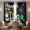 2pcs Happy Halloween themed perforated blackout curtains living rooms bedrooms, perfect home decoration