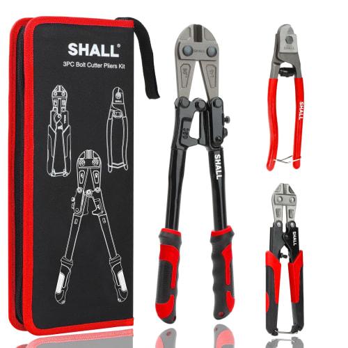 

SHALL 3-Piece Bolt Cutter, Multi-Purpose Wire Cutter, Powerful Cutting Chain Cutter (Red), 350mm Heavy-Duty Bolt Cutter, 210mm Mini Bolt Cutter, 210mm