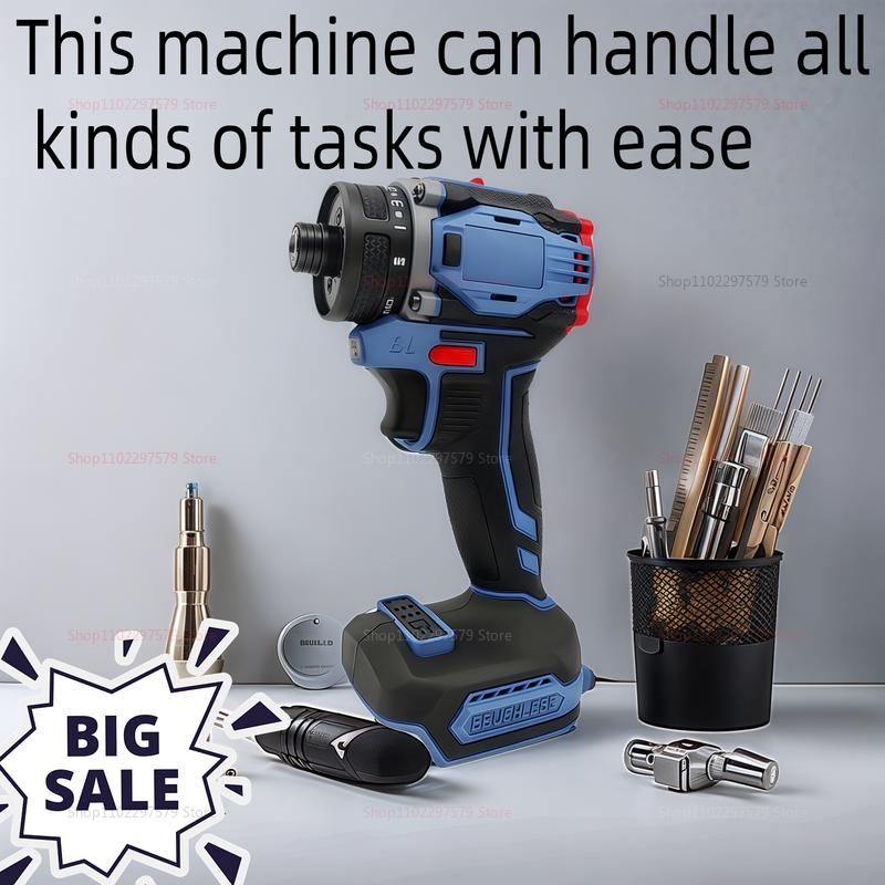 Wireless 1/4 Inch 4000RPM Brushless Electric Screwdriver Cordless Drill 21+1 Gear Two-Speed Tool for 18V Battery No Battery
