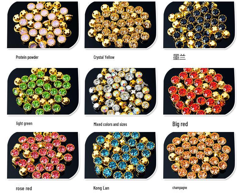 „Gheare din sticlă de cristal colorată rochie de mireasă din dantelă de diamant Accesorii pentru bijuterii DIY”