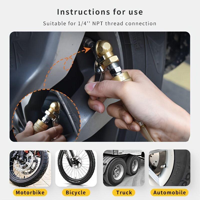 Heavy Duty Brass Tire Valve Clip Air Chuck Quick Connect Inflation Nozzle For Car Truck Tire Inflator Tool