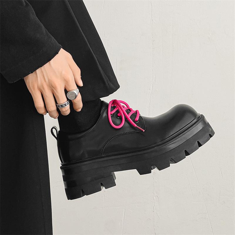 Big head leather shoes men's ins trendy British style platform Martin boots niche design high-end Derby shoes 6115-J