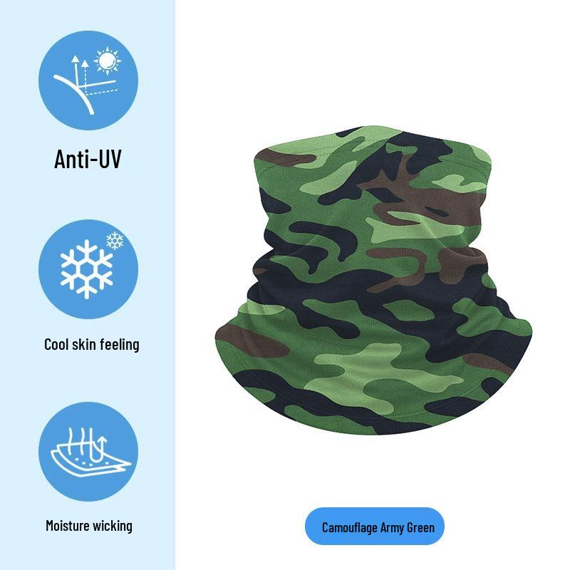 Dětský letní kreslený nákrčník z ledového hedvábí - UV ochrana a multifunkční šátek na hlavu pro cyklistiku