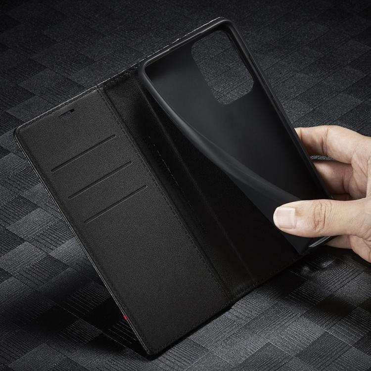 LC.IMEEKE Carbon Fiber PU + TPU Horizontal Flip Leather Case with Holder & Card Slot & Wallet For Samsung Galaxy A52 5G / 4G