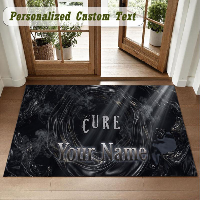 Crystal Velvet Square Rug Custom NameThe Cure Pattern Non Slip Home Floor Decor Rug