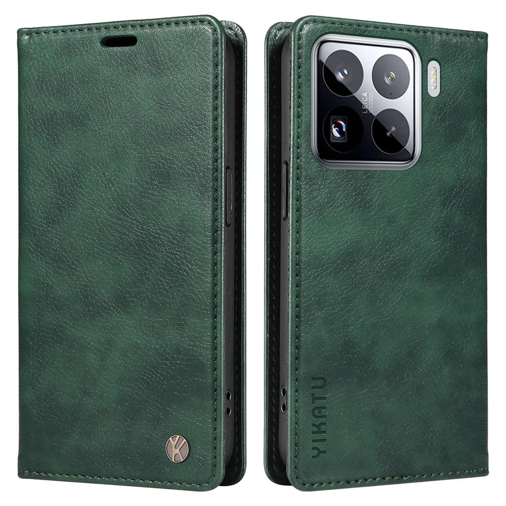 YIKATU YK-006 Pro pouzdro pro Xiaomi 15 Pro Magnetické zavírání Kožený kryt na telefon Litchi textura