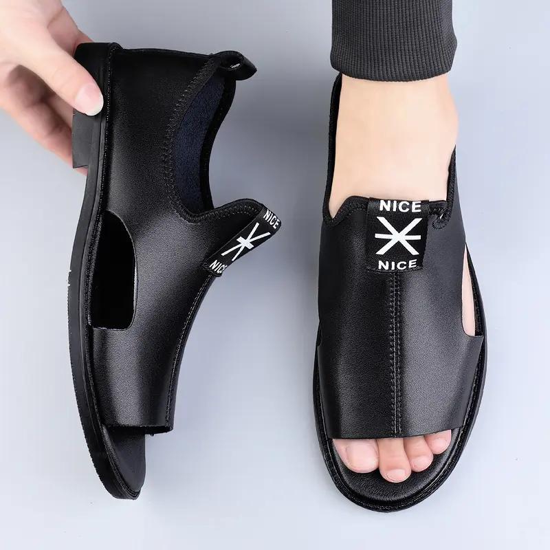 Men Black Shoes Sandals Sports and Leisure Leather Shoes for Men New Shoes 37-45