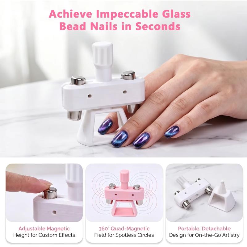 Výkonný automatický kočičí oko magnetický otočný design bzučáku široké světlo skleněná korálková nail art magnetický pro gelový lak na nehty