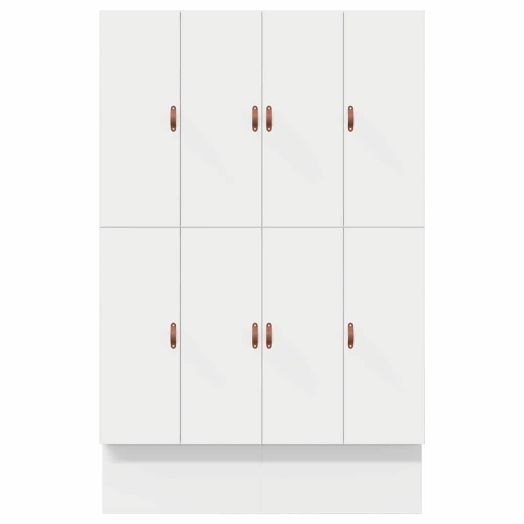 Storage Bed Frame in White 140 cm Engineered Wood