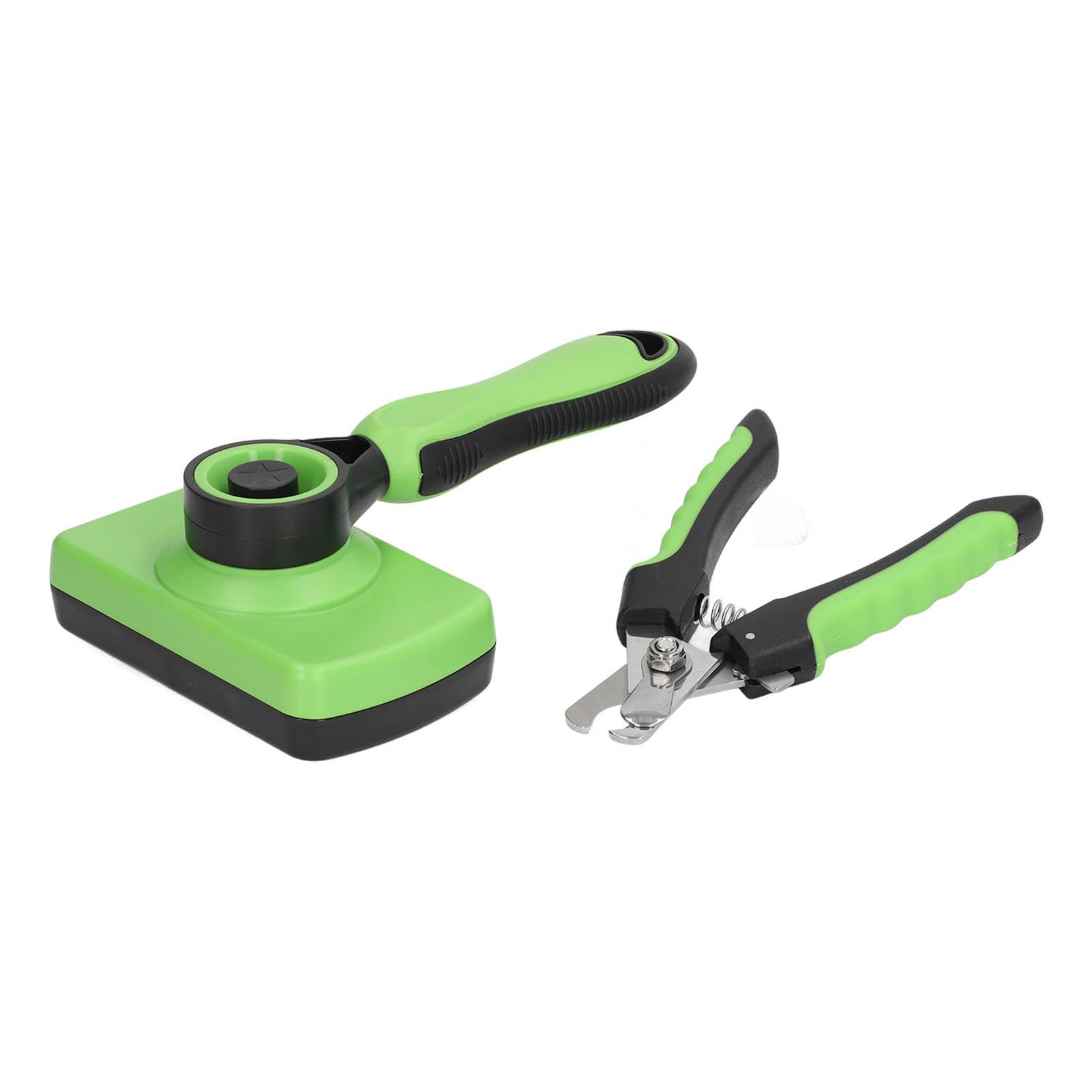 

Pet Grooming Brush Nail Clippers Kit Pet Self Cleaning Brush and Nail Clippers Set for Dogs Cats