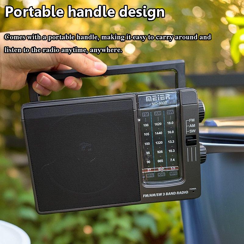 Portable Full Band Radio High Sensitivity FM AM SW Radios Receiver Built-in Speaker Retractable Antenna Support 3.5mm Headphones