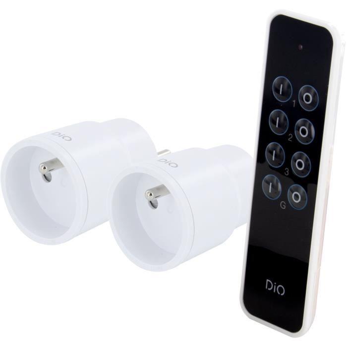 CHACON Set 2 Nano-Steckdosen und Fernbedienung -DiO (2300W, FR)