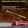 1:50 Ladder Water Tank Fire Truck Car Model Toy Alloy Body Sound Light Cars Spray Water Pull Back Vehicle for Kids Presents
