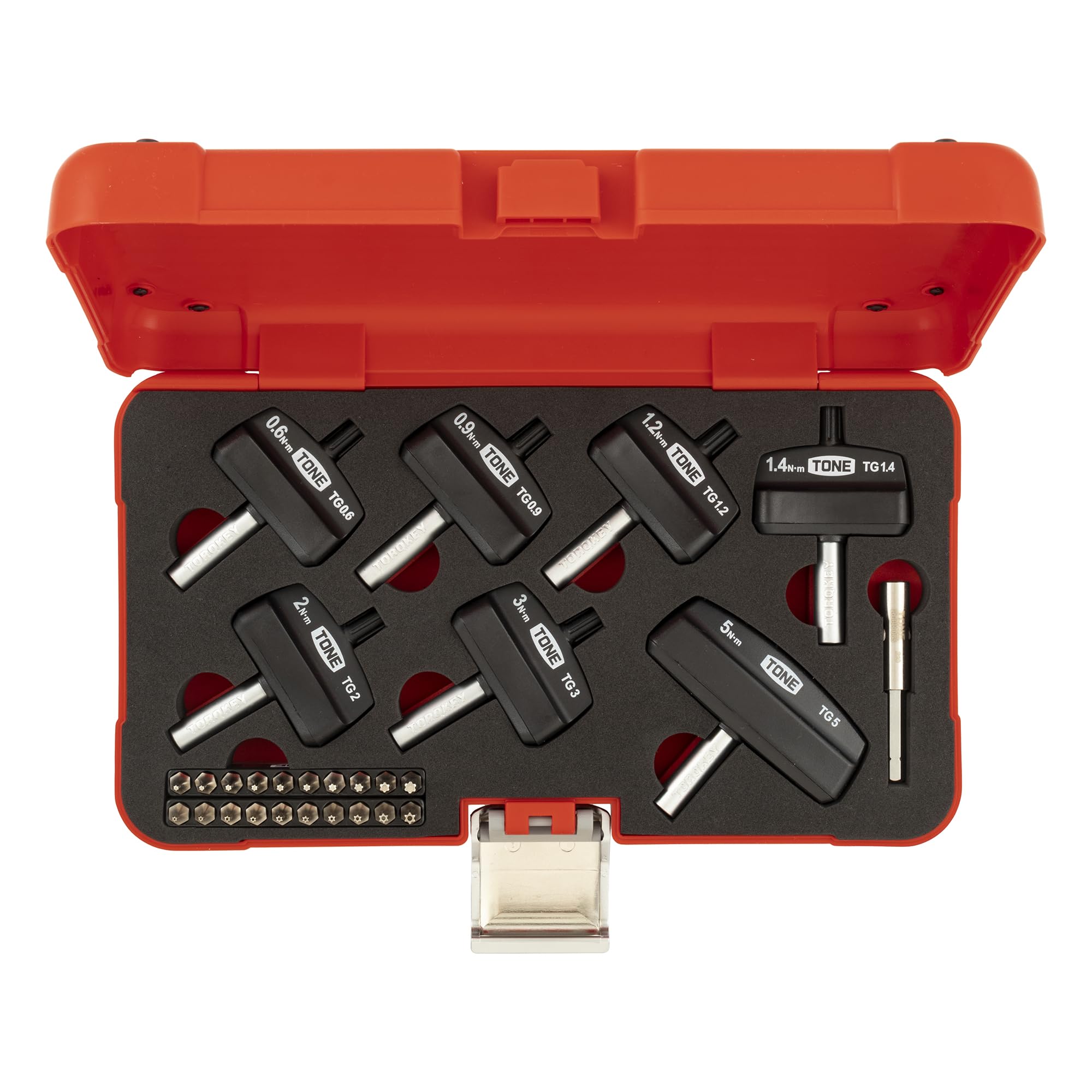 

Набор бит TONE Torque Grip Set TGS20, красная вставка, 28 предметов