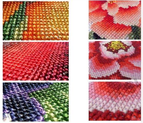 R-STYLE Beautiful Cross Stitch Embroidery Kit with Embroidery Tools (Cherry Blossom Pattern)