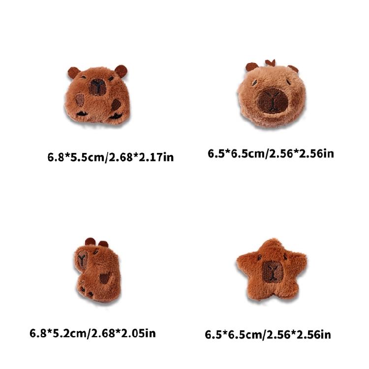 4 Stück Cartoon Capybara Plüschtier Kühlschrankmagnete Tierpuppen Kreativer Kühlschrank-Magnetaufkleber Küchendekoration