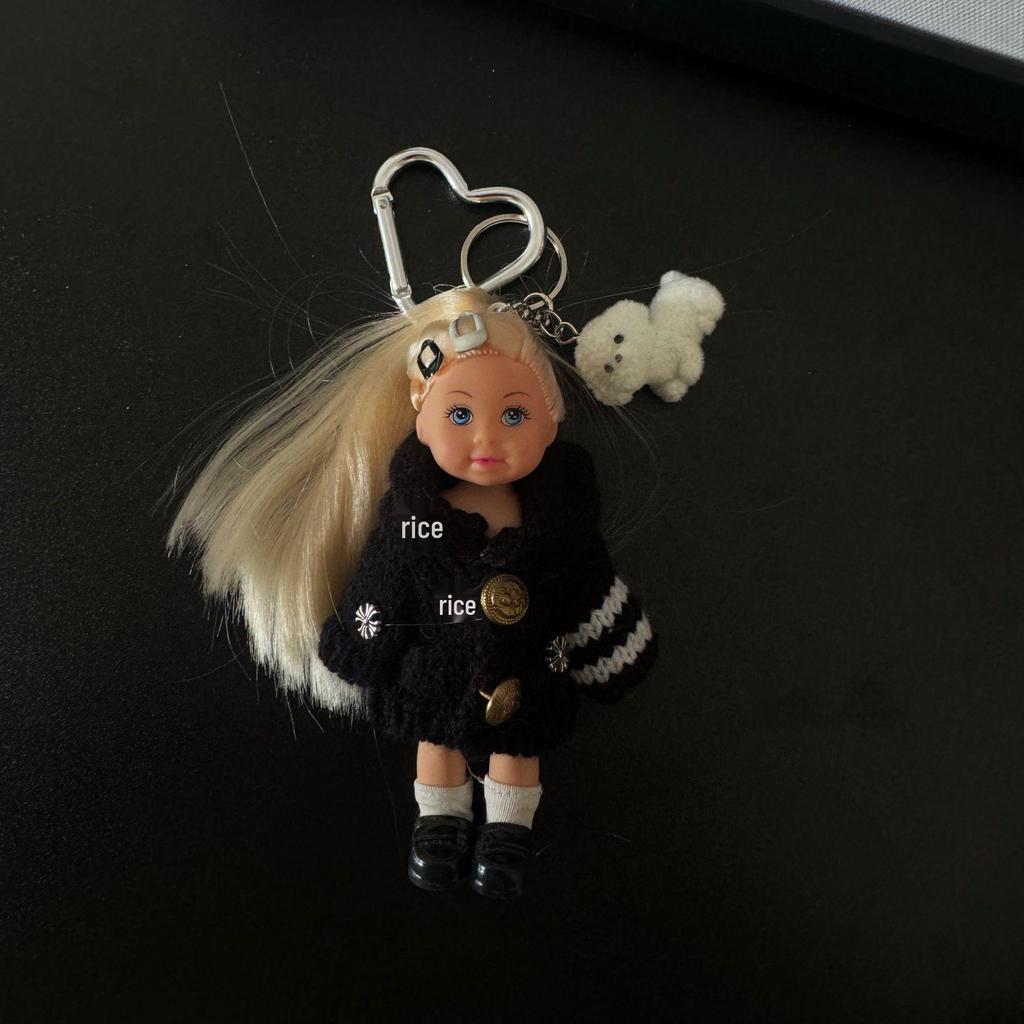 Internet Celebrity Style Plush Doll Keychain - Cute Cartoon Bag Charm for Girls