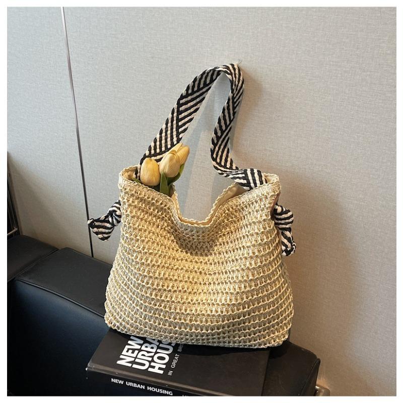 

Straw bag women s large-capacity messenger bag new holiday woven bag lazy wind shoulder tote bag