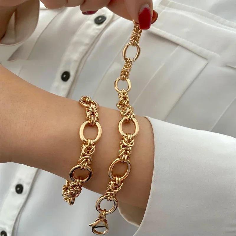 European & American Handmade Gold Chain Patchwork Bracelet: Versatile & Stylish DIY Personality
