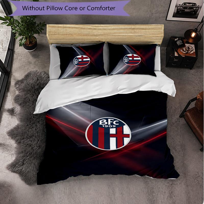 Bologna FC Themed Bedding 3Pcs Duvet Cover Set Decorative Bed Linen For Teen Room Home Decoration