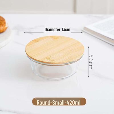 Microwave Safe Bamboo Lid Glass Food Container