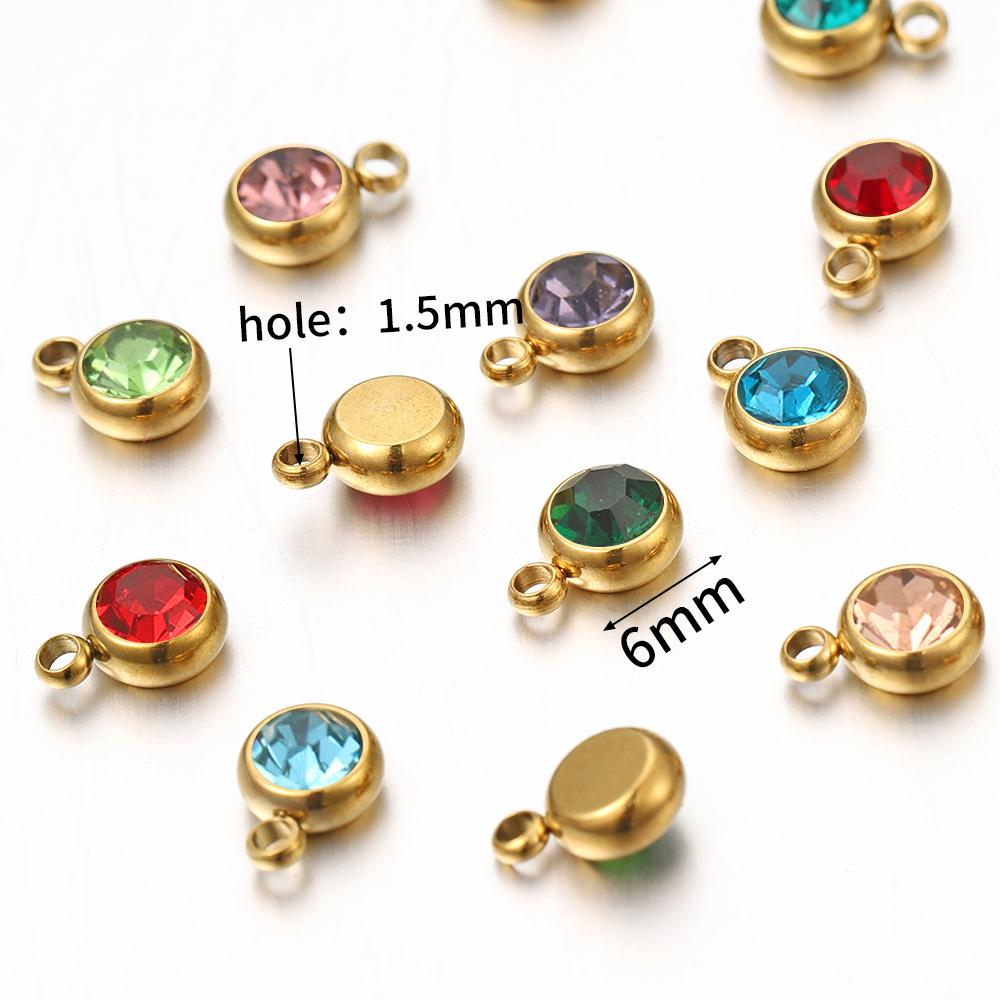 20pcs Stainless Steel Rhinestone Beads Transparent Clear Crystal Charms Pendants for Jewelry Making DIY Necklace Bracelet Charms
