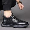 FashionMen Shoes slip on fashion Non-slip Leather Sneakers Lightweight Tennis Shoes Man outdoor Breathable Casual Shoes men flats