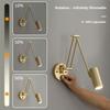 Led Dimmable Wall Lamp Bedroom Bedside Reading Light Folding Telescopic Switch Modern Creative Study Rocker Wall Light Fixture