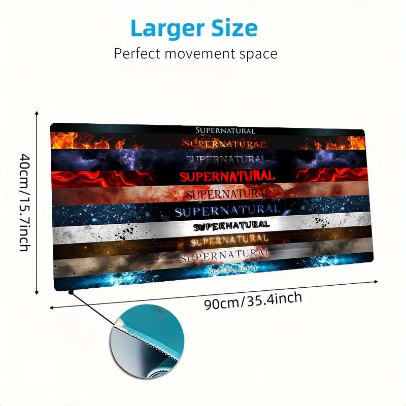 Supernatural Elements Large Size Mouse Pad Large Gaming Table Cushion Nonslip Laptop Tablet Big Mousepad Xxl Mat Mini Pc Playmat With Lock Edge