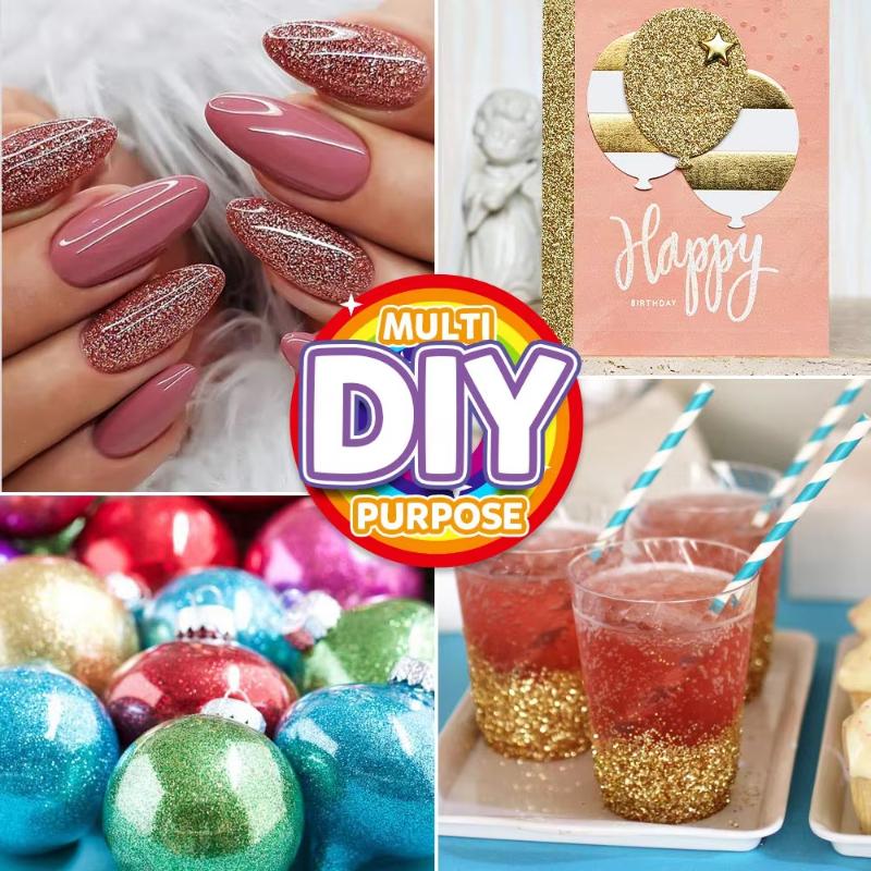 Confezione da 12 Glitter Fini, Barattolo Agitabile con Polvere Glitter per Artigianato, Set Multi Assortito Glitter Extra Fini per Arte in Resina, Art