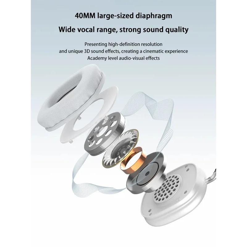 Trådløst Bluetooth-headset HiFi Stereo Subwoofer Støyreduserende Hodetelefoner Sammenleggbare Lette Ørepropper Langvarig Batteri