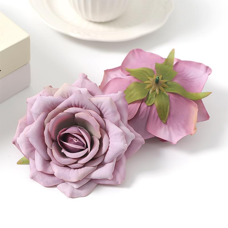 3/5Pcs 10cm Roses Artificial Flower Home Room Decoration Christmas Wreaths Wedding Bridal Accessories Flower Wall Supplies