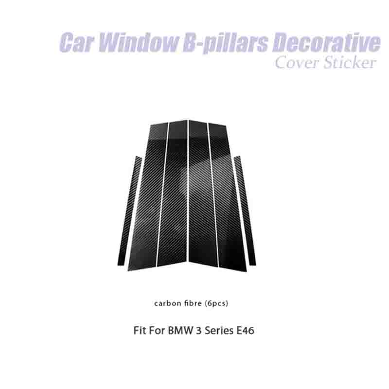 Carbon Fiber Car Window B-pillars Decorative Sticker For BMW X1 X3 X5 X6 Series 1 3 5 E90 F34 F07 Car Styling Trim