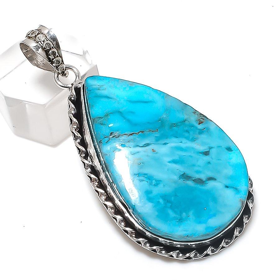 

Natural Tibetan Turquoise 925 Sterling Silver Jewelry Pendant 2.29 O1L31