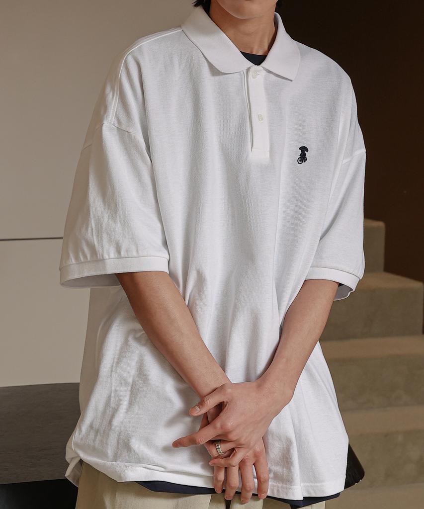 TAKEASY Giant Fit Polo Shirt (White)
