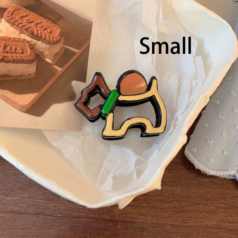 Y2K Cute Dog Hair Claw Clip Colorful Oil-drip Shark Clip Puppy Geometric Hair Clips Women Hair Accessories