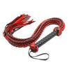 Faux Leather Horse Whip Two-Tone 8 Braiding Tails Whip Hangable Horse Training Whip Riding