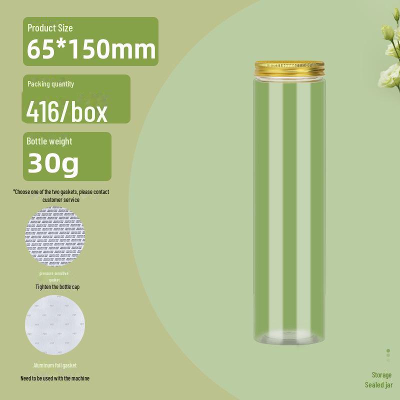 Großes transparentes Getreidevorratsglas – 65 mm Durchmesser, feuchtigkeitsbeständiger, versiegelter Kunststoffbehälter