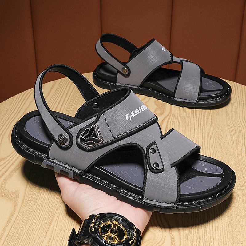 Fashion CYYTL Mens Slippers Casual Shoes Beach Sandals Outdoor Summer Slides Leather Walking Comfort Luxury Designer Fashion Lightweight