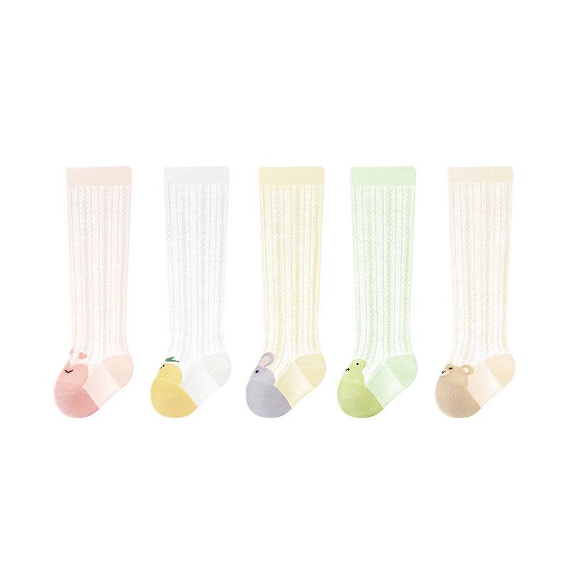 Unisex Baby Breathable Cotton Mesh Over-the-Knee Socks for Spring/Summer/Autumn, Anti-Mosquito, Thin Style.