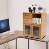 2-Drawer Storage Cabinet, Bamboo Organizer for Kitchen Pantry, Modern Kitchen Shelf, Compact Cabinet for Home Organization