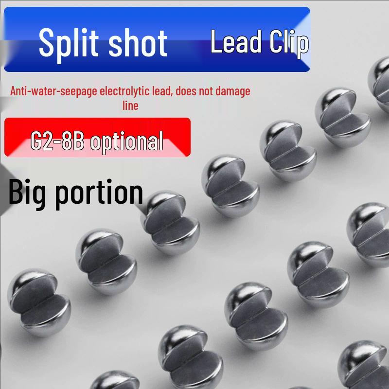 Charcoal Black Rubber Coated Micro Lead Fishing Accessories - Raft & Shore Lead Sinkers with Open Stream Shot Clip.