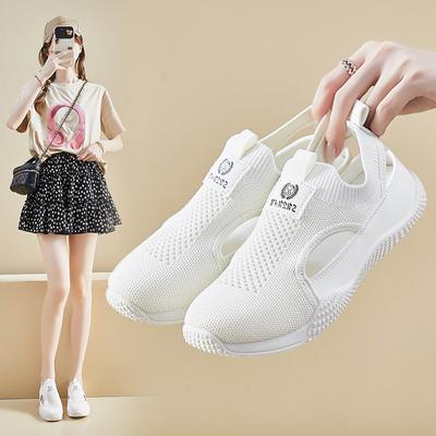 Summer Mesh Knitted Sneakers for Women Casual Breathable Hollow Out Walking Shoes Women's Lightweight Tennis Sneakers Anti-Slip Comfort Running Shoes