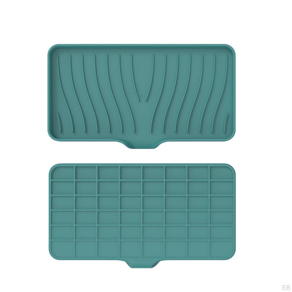Kitchen Soap Tray, Sink Sponge Tray Holder Self Draining Silicone