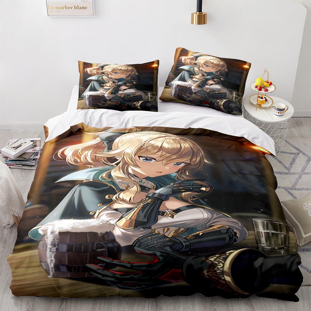 Genshin Impact Bedding Sets 100% Polyester Printed Comforter Bed Cover Duvet Cover Pillow Case 2-3 Pieces Sets Kids Adult Size