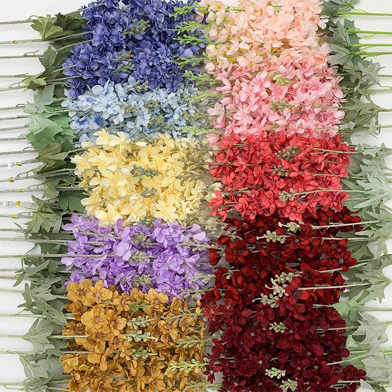 Artificial Delphinium Grass Artificial Flower Branch Home Decoration Wedding Floral Materials Banquet Event Prop A4372