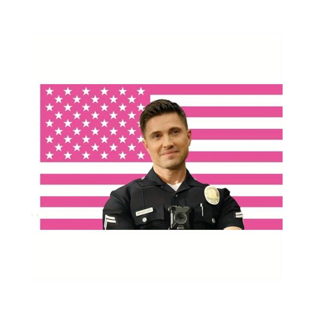 1pc MAGJIUKE Tim Bradford The Rookie American Flag Pink Patriotic Winter Decor 74x94cm(29x37in)