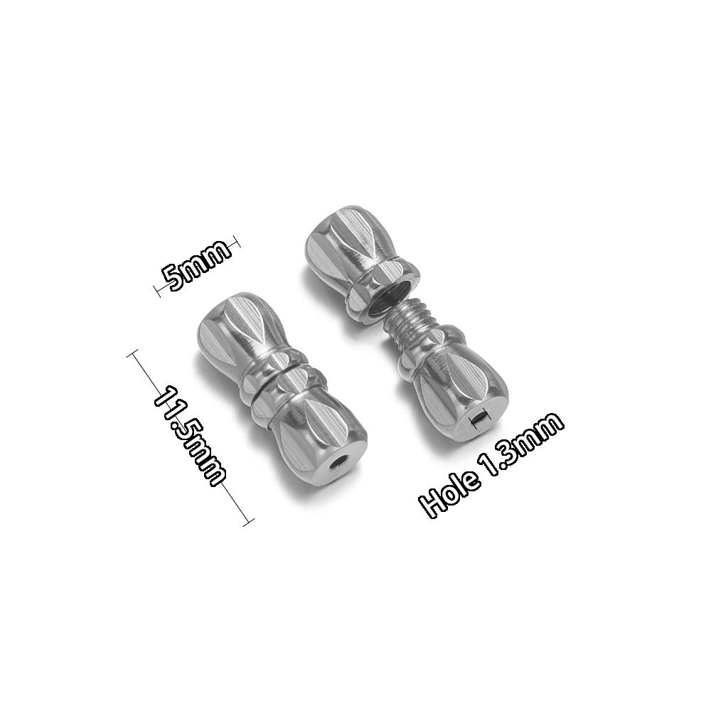 

10Pcs Stainless Steel Tube Beads Cords Rope Screw Caps for DIY Jewelry Woven Bracelet Making Necklace Findings Earrings Supplies