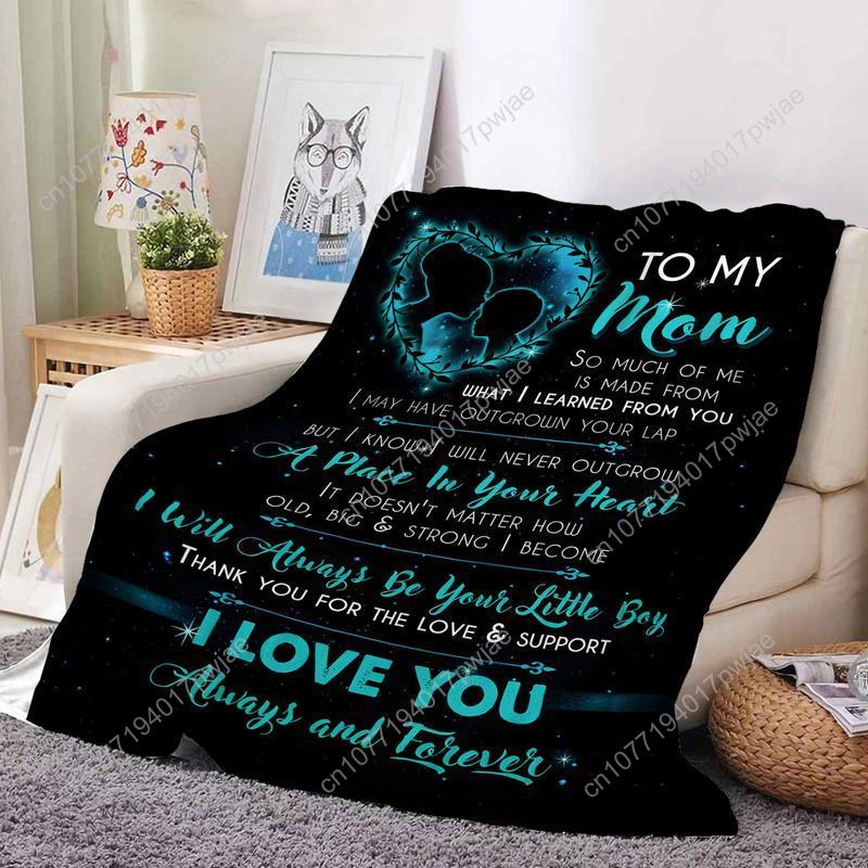 Letter Pattemn Soft Blanket To My Mom PortableWarm Throw Blanket All Season Breathable Comfortable Custom Blankets 75X95CM